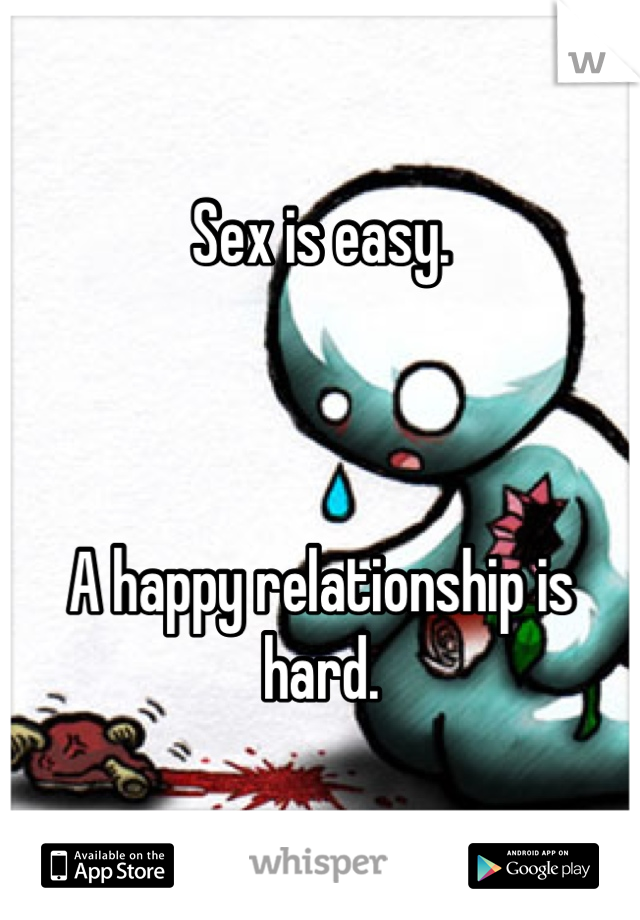 Sex is easy.



A happy relationship is hard.