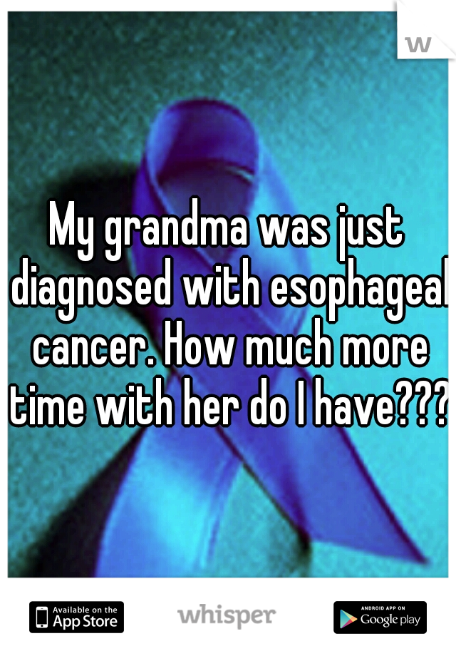 My grandma was just diagnosed with esophageal cancer. How much more time with her do I have???