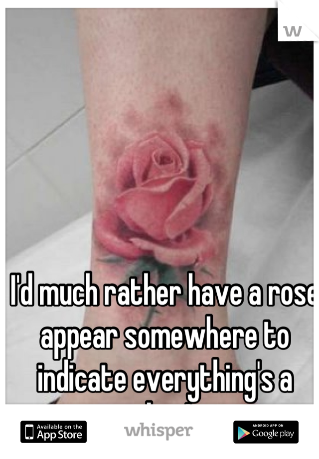 I'd much rather have a rose appear somewhere to indicate everything's a okay! 