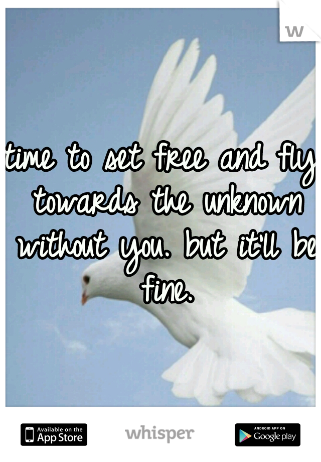 time to set free and fly towards the unknown without you. but it'll be fine.