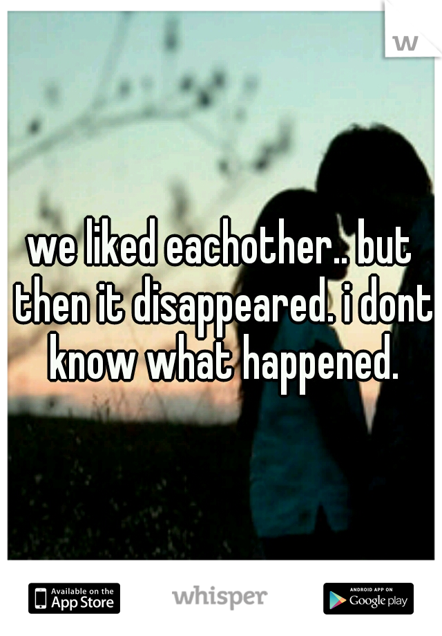 we liked eachother.. but then it disappeared. i dont know what happened.