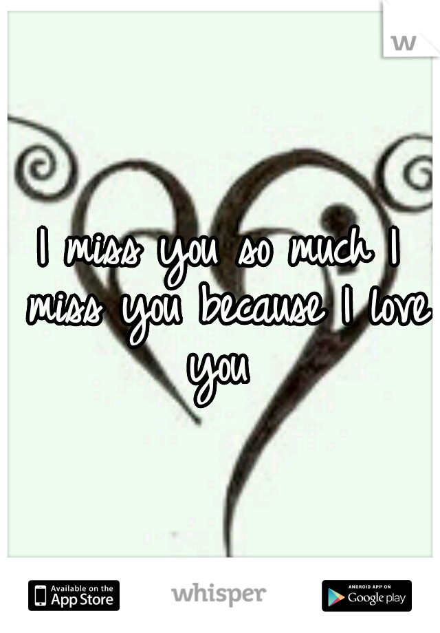 I miss you so much
I miss you because I love you
