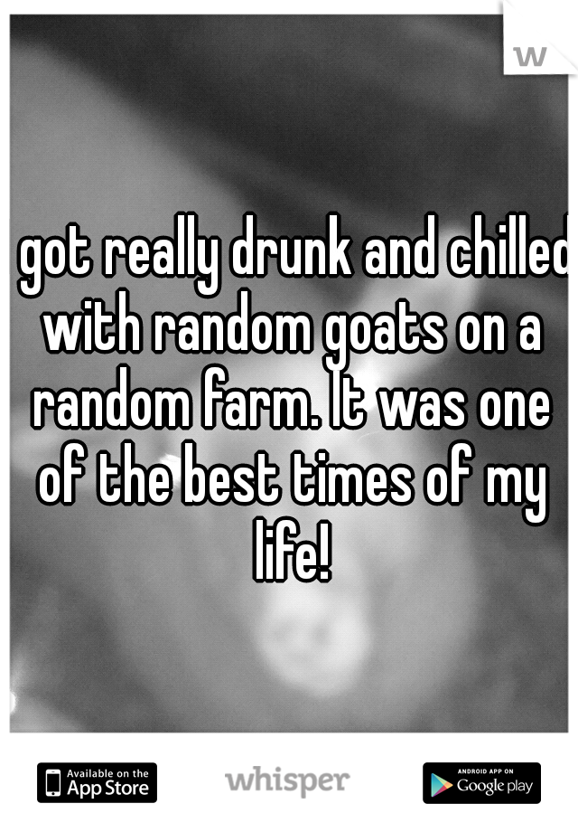 I got really drunk and chilled with random goats on a random farm. It was one of the best times of my life!