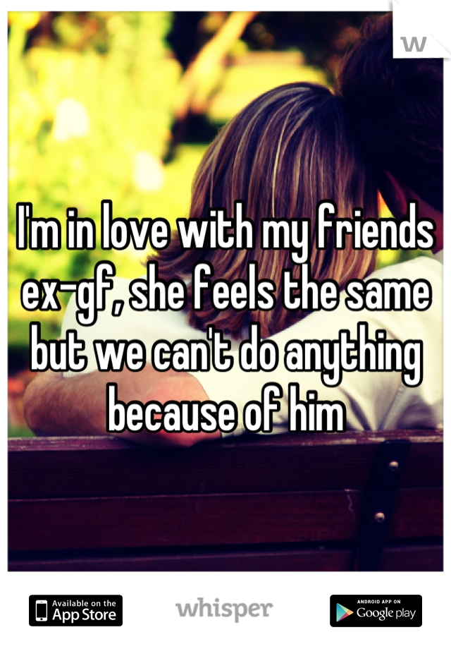 I'm in love with my friends ex-gf, she feels the same but we can't do anything because of him
