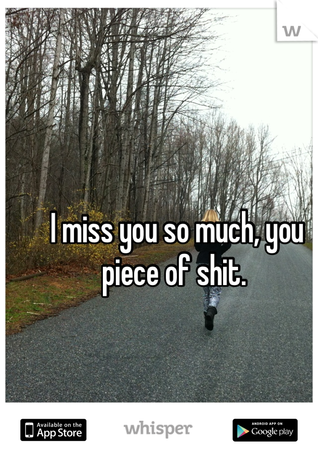I miss you so much, you piece of shit. 