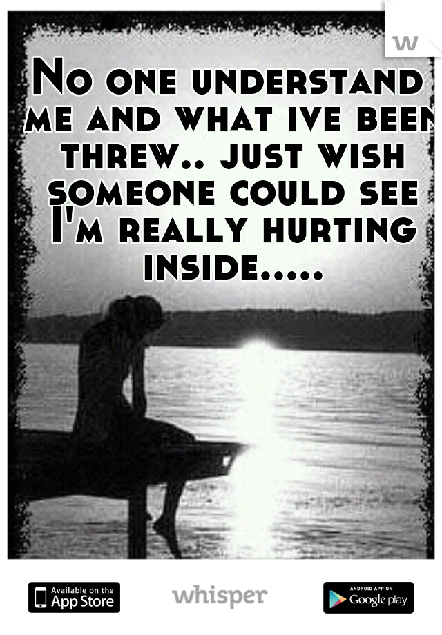 No one understand me and what ive been threw.. just wish someone could see I'm really hurting inside.....