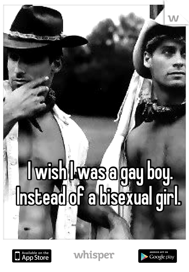 I wish I was a gay boy. Instead of a bisexual girl. 