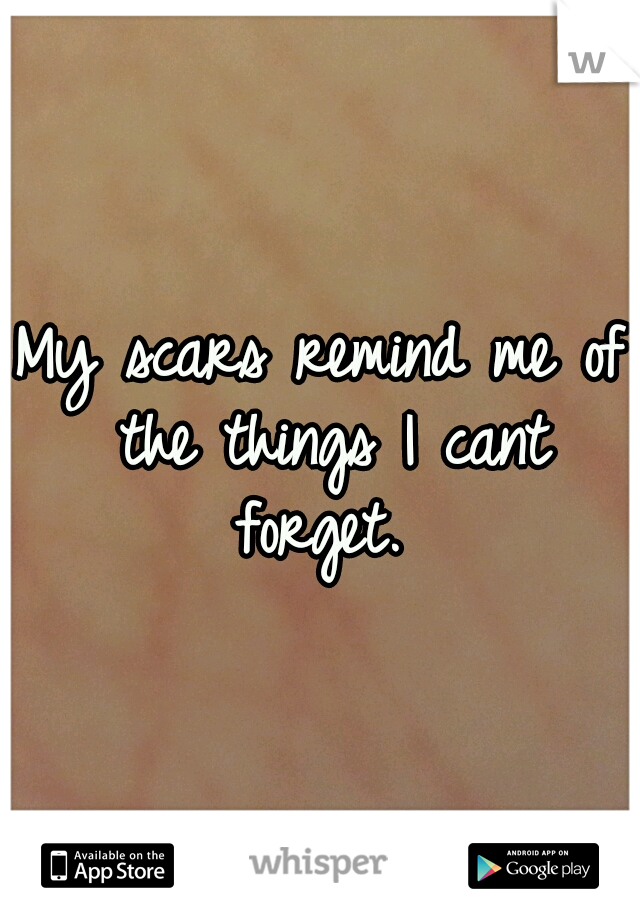 My scars remind me of the things I cant forget. 