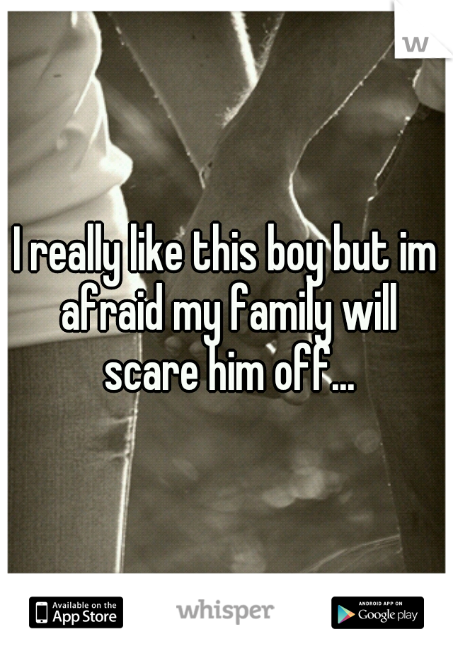 I really like this boy but im afraid my family will scare him off...