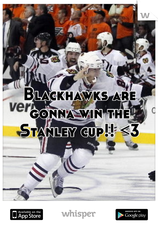 Blackhawks are gonna win the Stanley cup!! <3