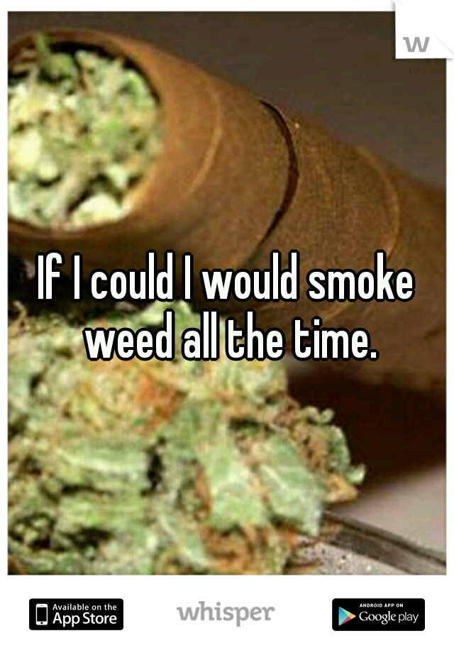 If I could I would smoke weed all the time.