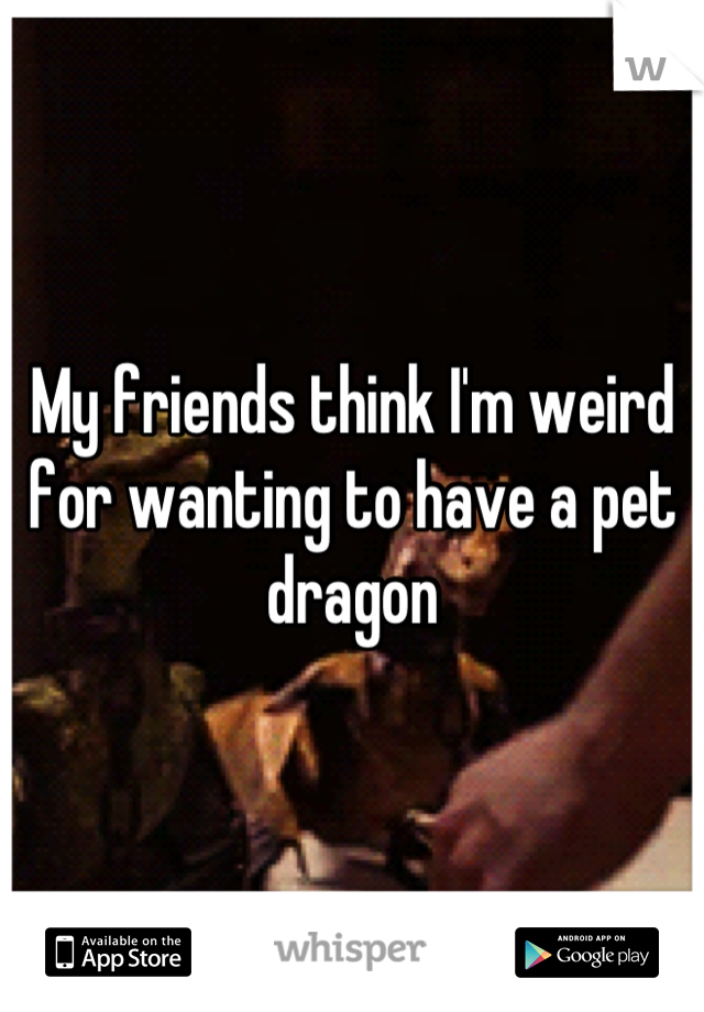 My friends think I'm weird for wanting to have a pet dragon