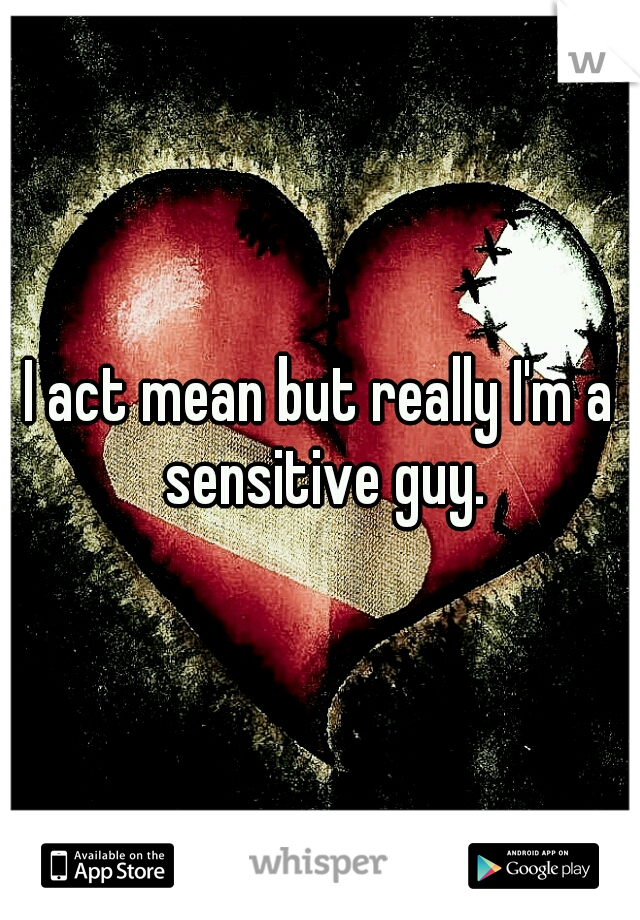 I act mean but really I'm a sensitive guy.