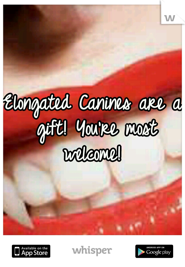 Elongated Canines are a gift! You're most welcome! 