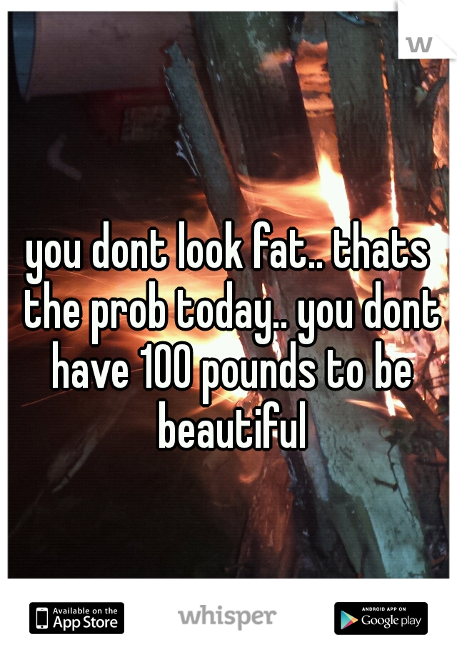 you dont look fat.. thats the prob today.. you dont have 100 pounds to be beautiful