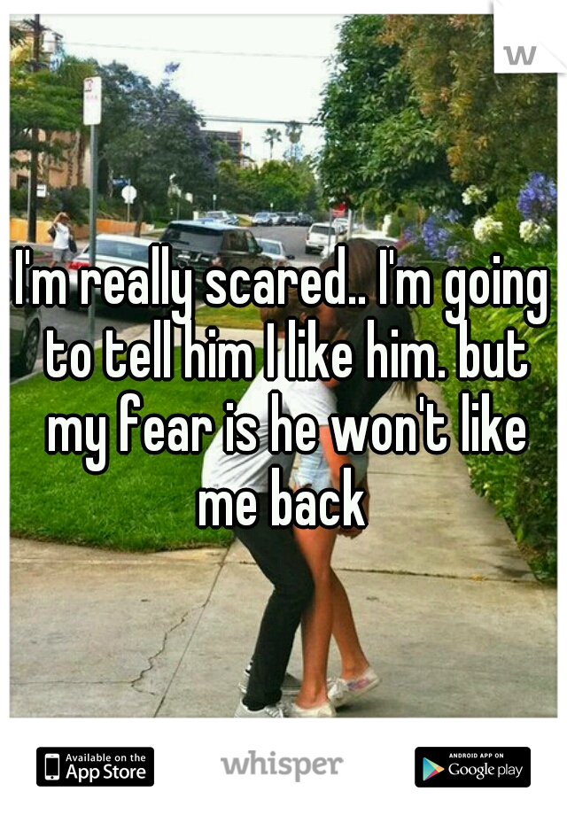 I'm really scared.. I'm going to tell him I like him. but my fear is he won't like me back 