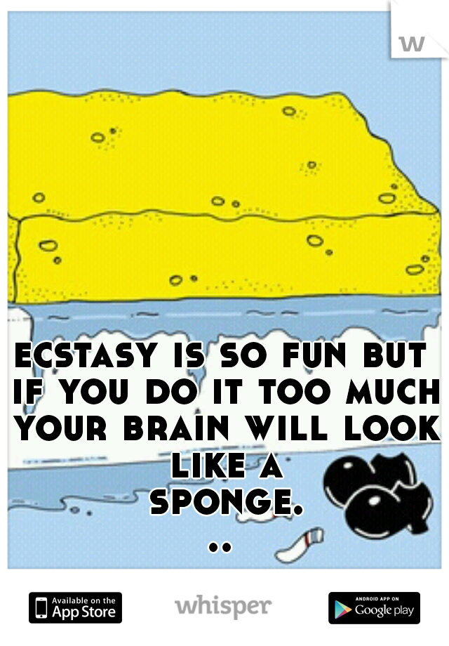 ecstasy is so fun but if you do it too much your brain will look like a sponge...