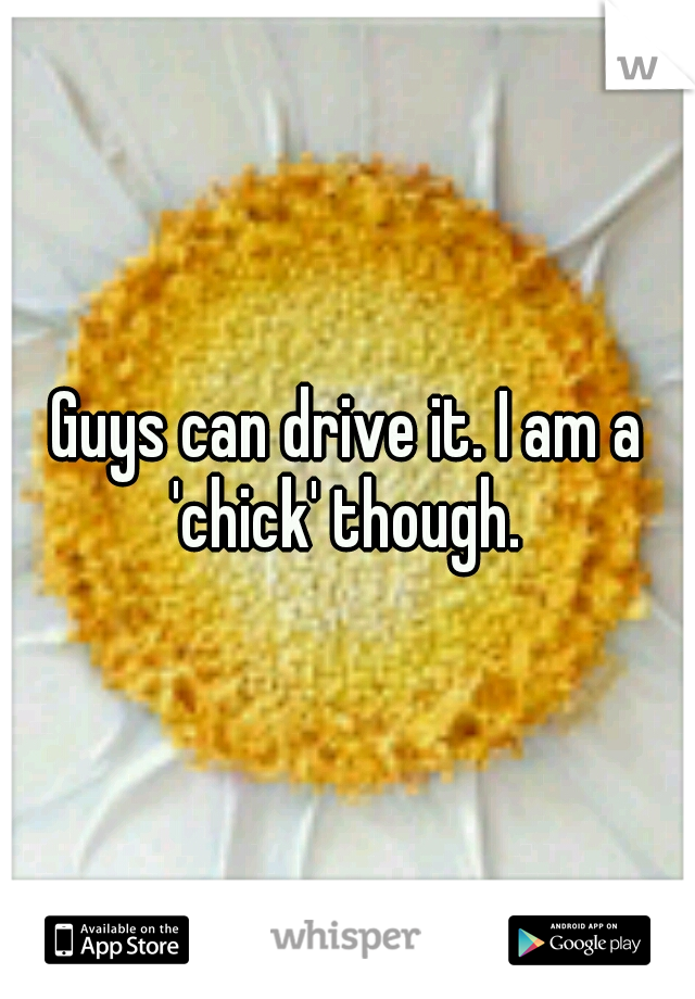Guys can drive it. I am a 'chick' though. 