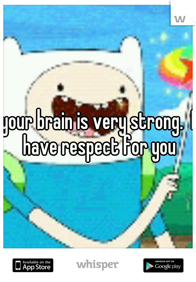 your brain is very strong.  I have respect for you