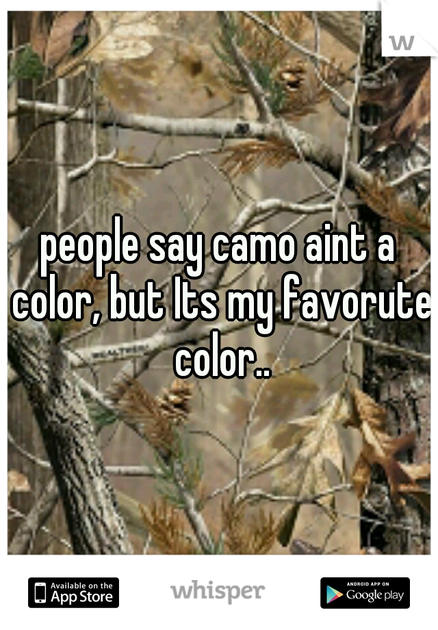 people say camo aint a color, but Its my favorute color..