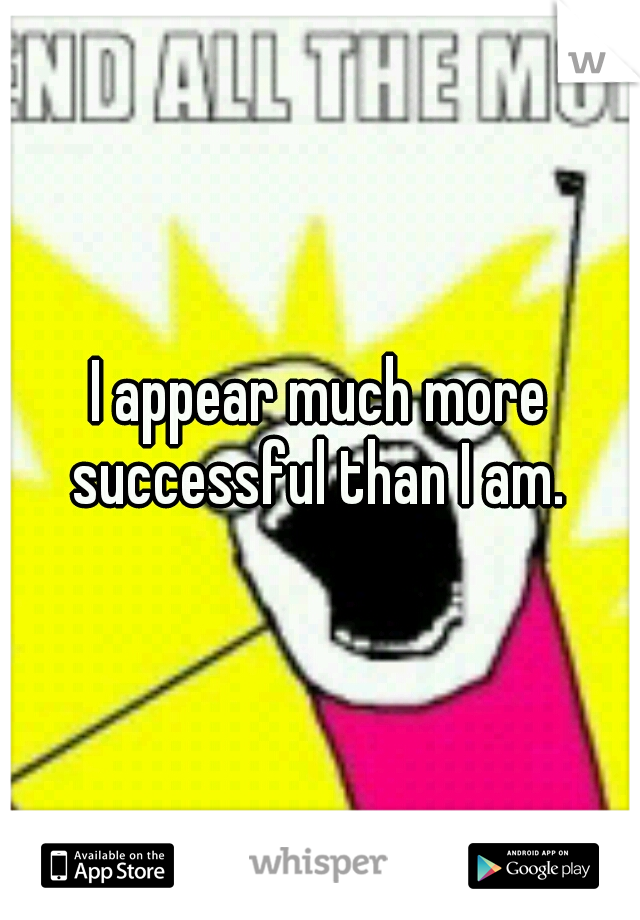 I appear much more successful than I am. 