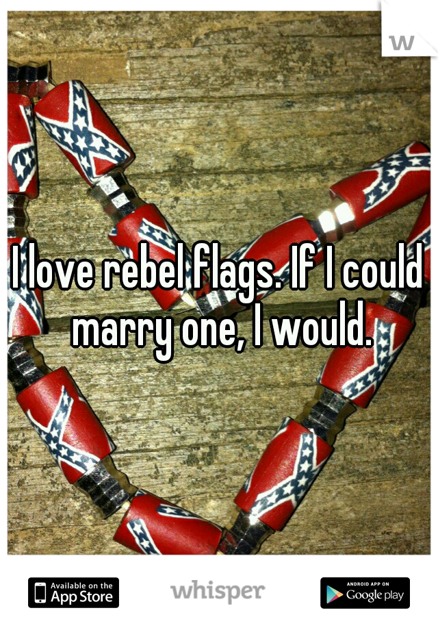 I love rebel flags. If I could marry one, I would.