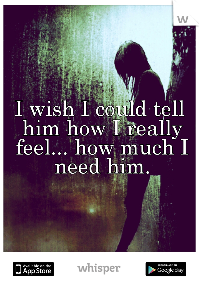 I wish I could tell him how I really feel... how much I need him.