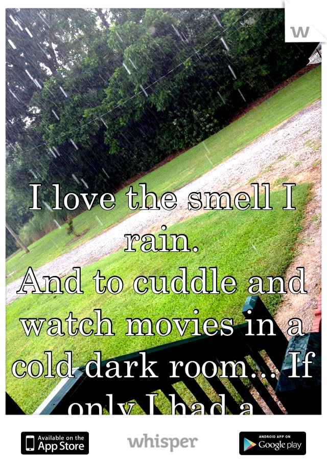 I love the smell I rain.
And to cuddle and watch movies in a cold dark room... If only I had a boyfriend... 
