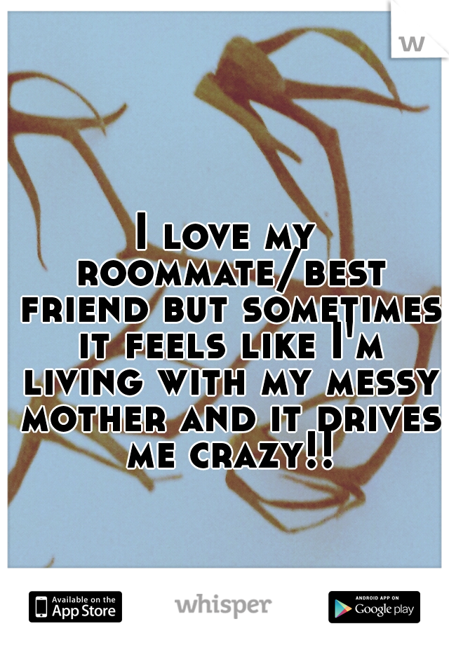 I love my roommate/best friend but sometimes it feels like I'm living with my messy mother and it drives me crazy!!
