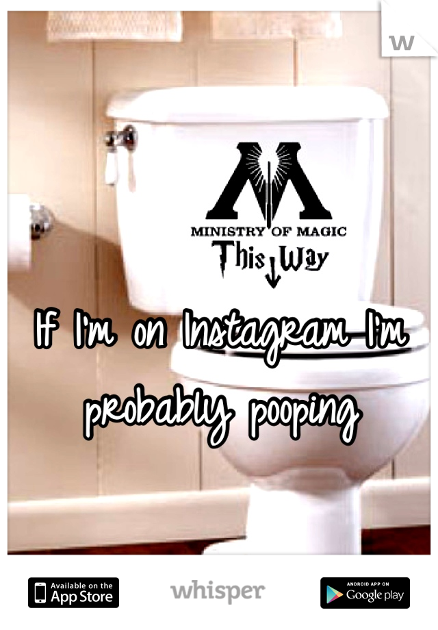 If I'm on Instagram I'm probably pooping