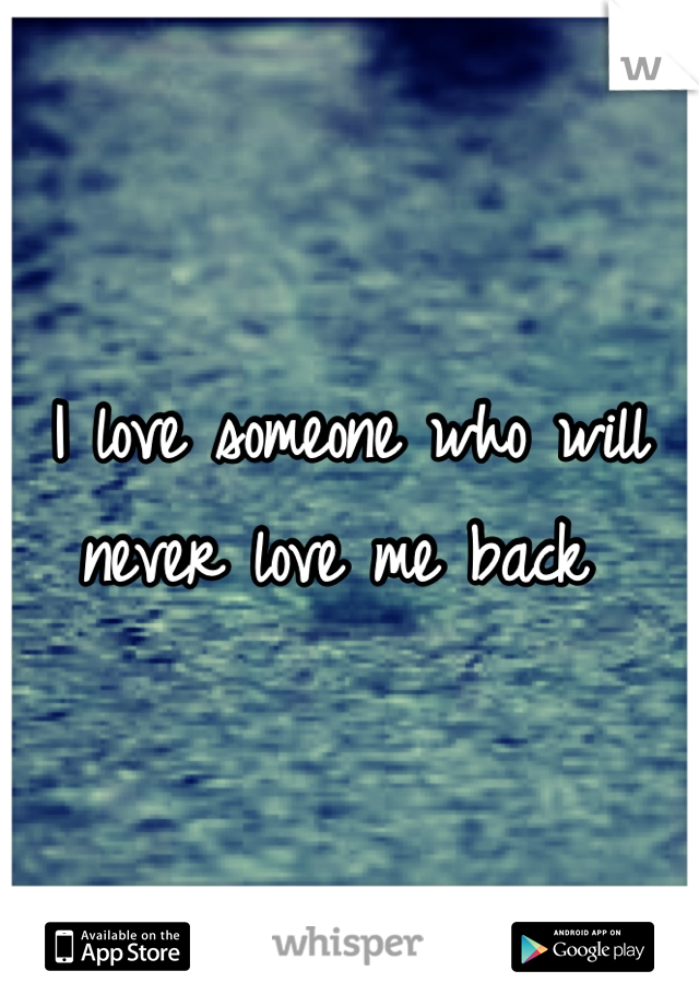 I love someone who will never love me back 