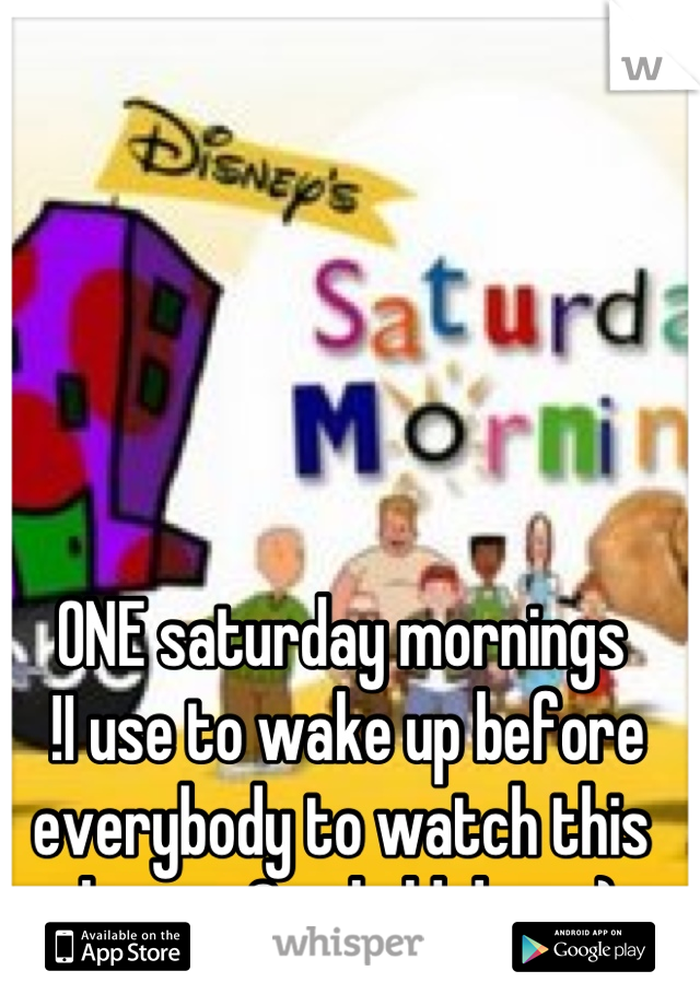 ONE saturday mornings 
 !I use to wake up before everybody to watch this show ... Good old days :) 