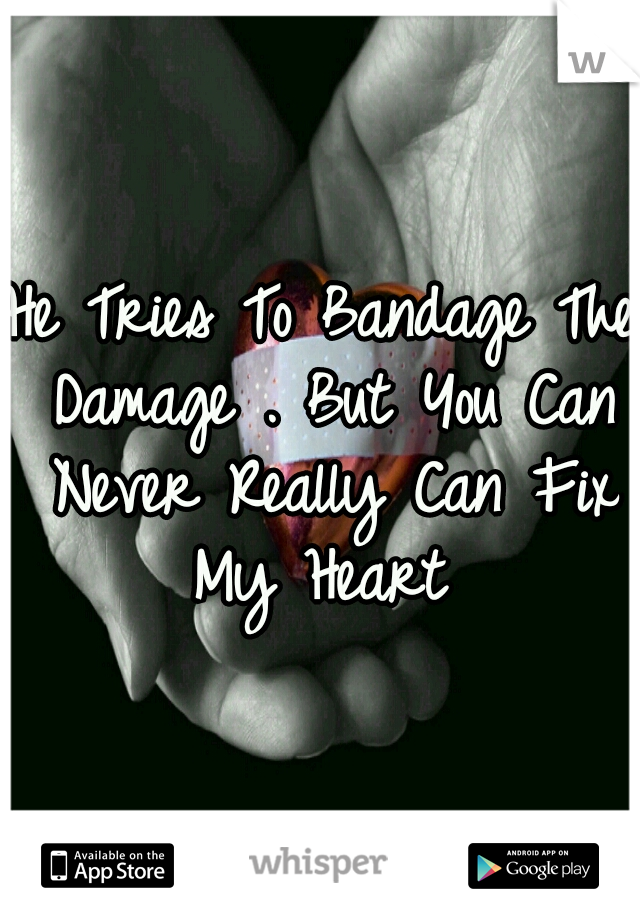 He Tries To Bandage The Damage . But You Can Never Really Can Fix My Heart 