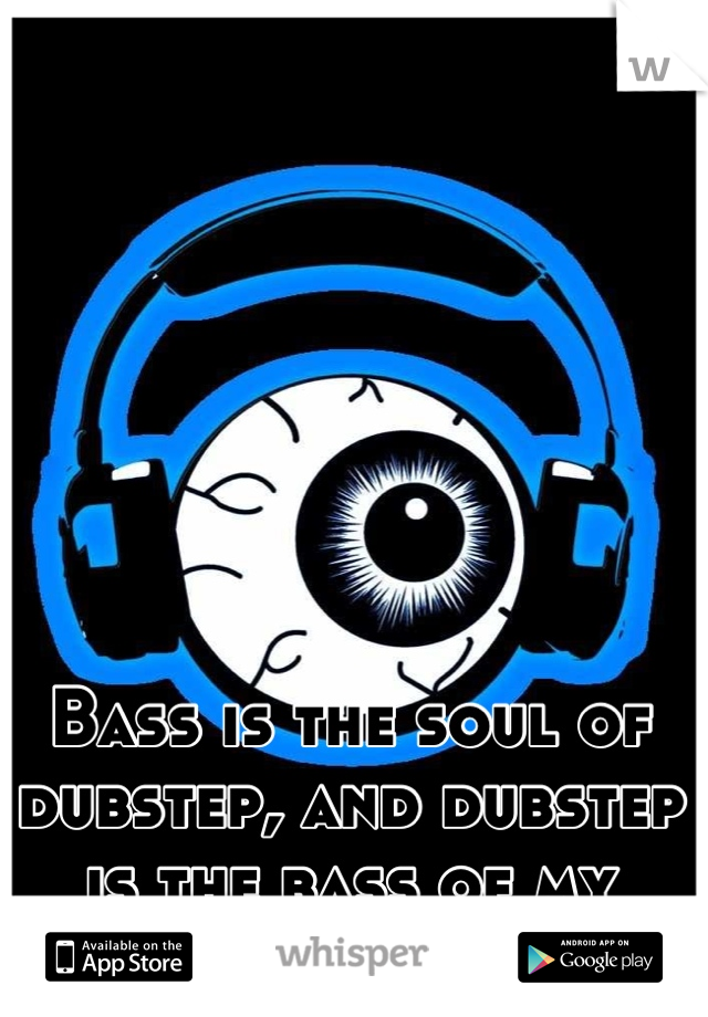 Bass is the soul of dubstep, and dubstep is the bass of my soul.