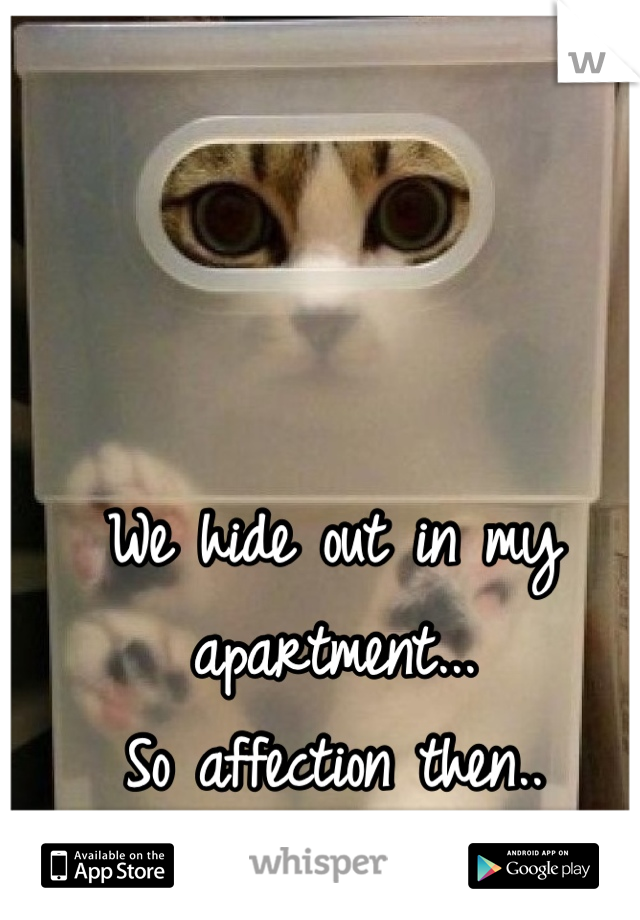 We hide out in my apartment...
So affection then..