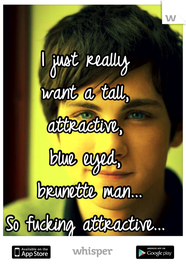 I just really 
want a tall, 
attractive, 
blue eyed,
 brunette man...
 So fucking attractive... 
