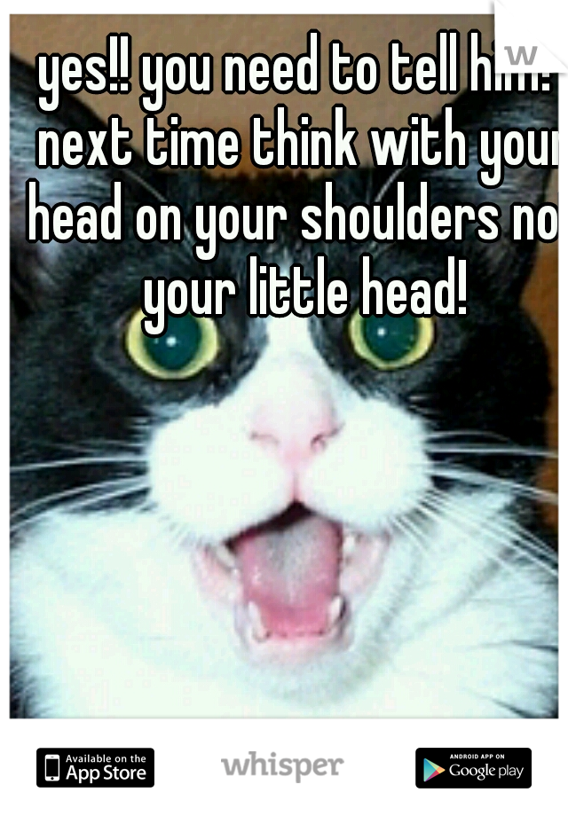 yes!! you need to tell him!  next time think with your head on your shoulders not your little head!