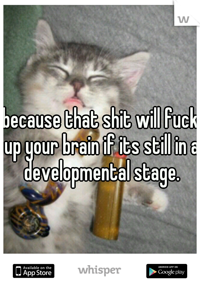 because that shit will fuck up your brain if its still in a developmental stage.