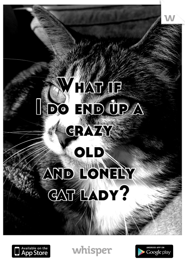 What if
I do end up a
crazy
old
and lonely
cat lady?