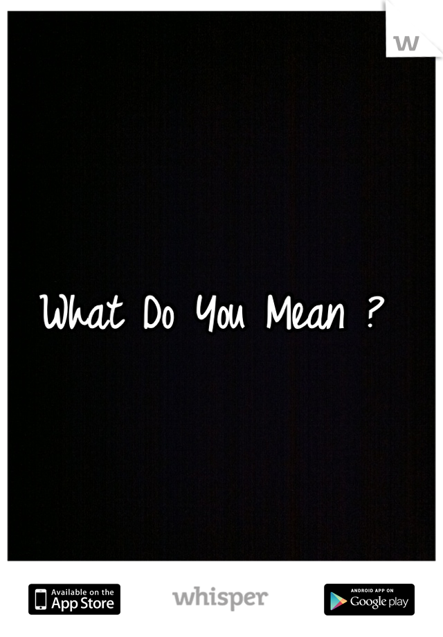 What Do You Mean ? 