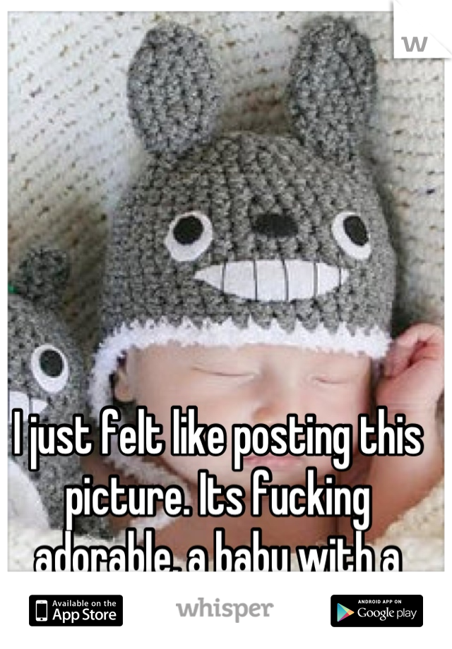 I just felt like posting this picture. Its fucking adorable, a baby with a totoro hat