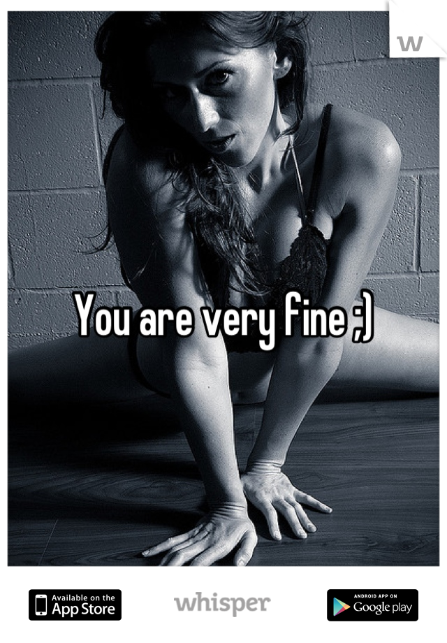 You are very fine ;)