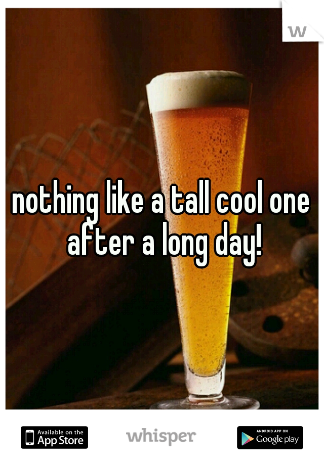 nothing like a tall cool one after a long day!