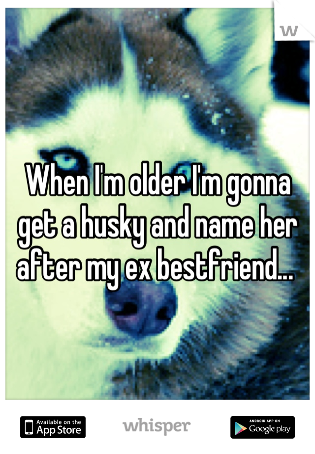 When I'm older I'm gonna get a husky and name her after my ex bestfriend... 