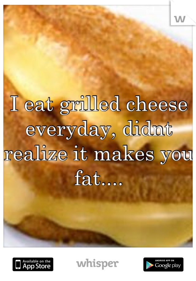 I eat grilled cheese everyday, didnt realize it makes you fat....