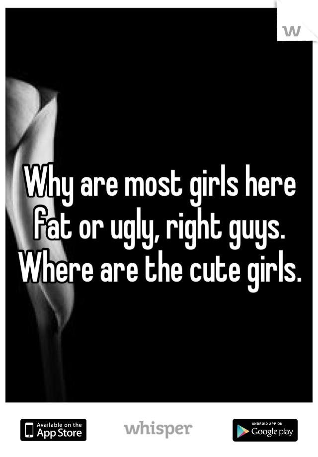 Why are most girls here fat or ugly, right guys. Where are the cute girls.