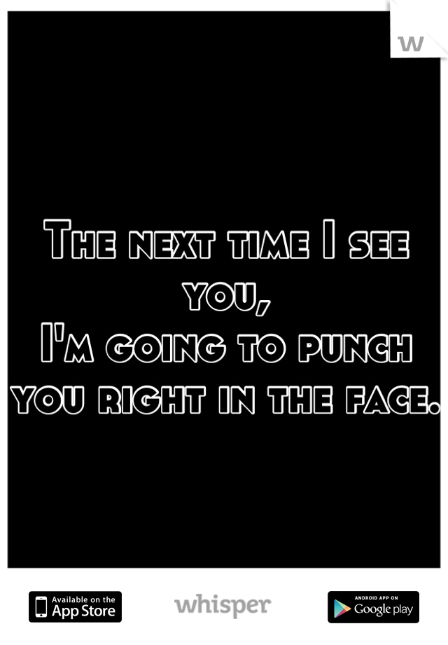 The next time I see you,
I'm going to punch you right in the face. 