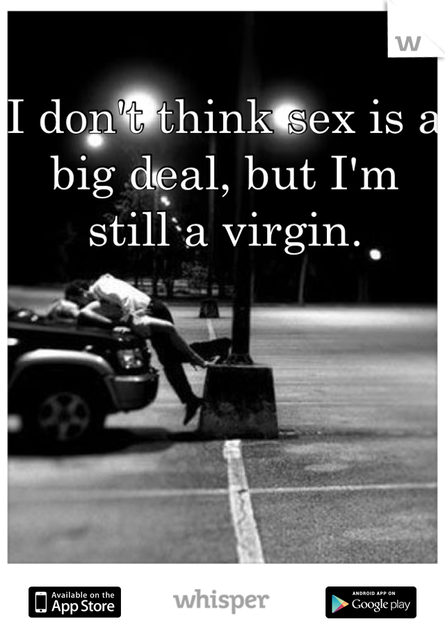 I don't think sex is a big deal, but I'm still a virgin.