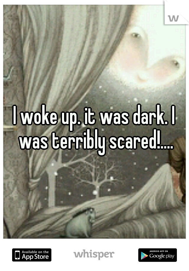 I woke up. it was dark. I was terribly scared!....