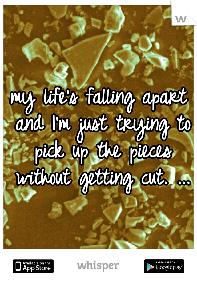 my life's falling apart and I'm just trying to pick up the pieces without getting cut. ...